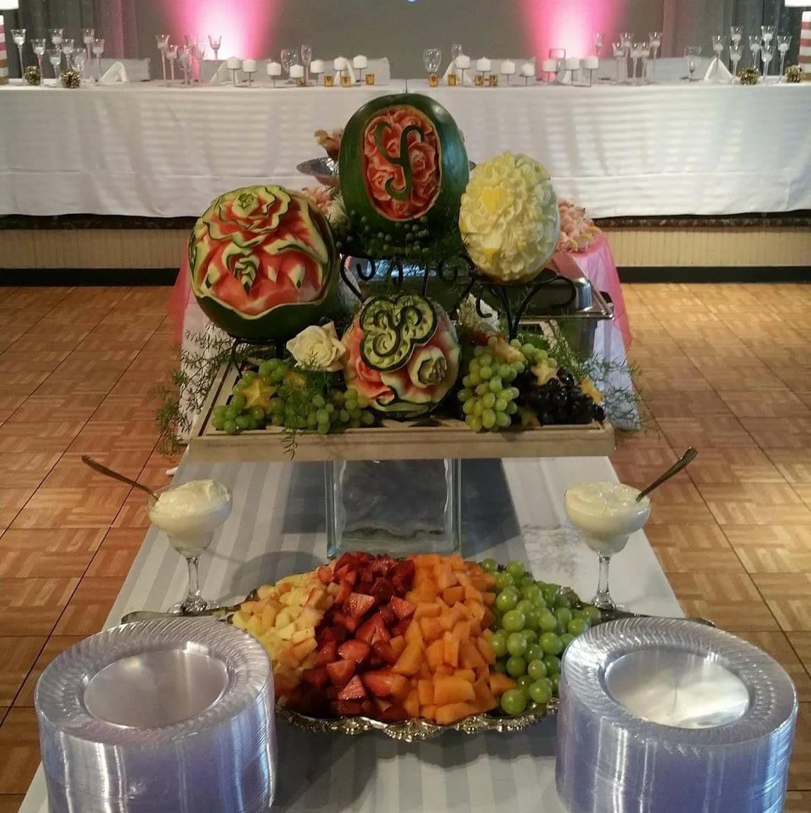 A table with a bunch of fruit on it