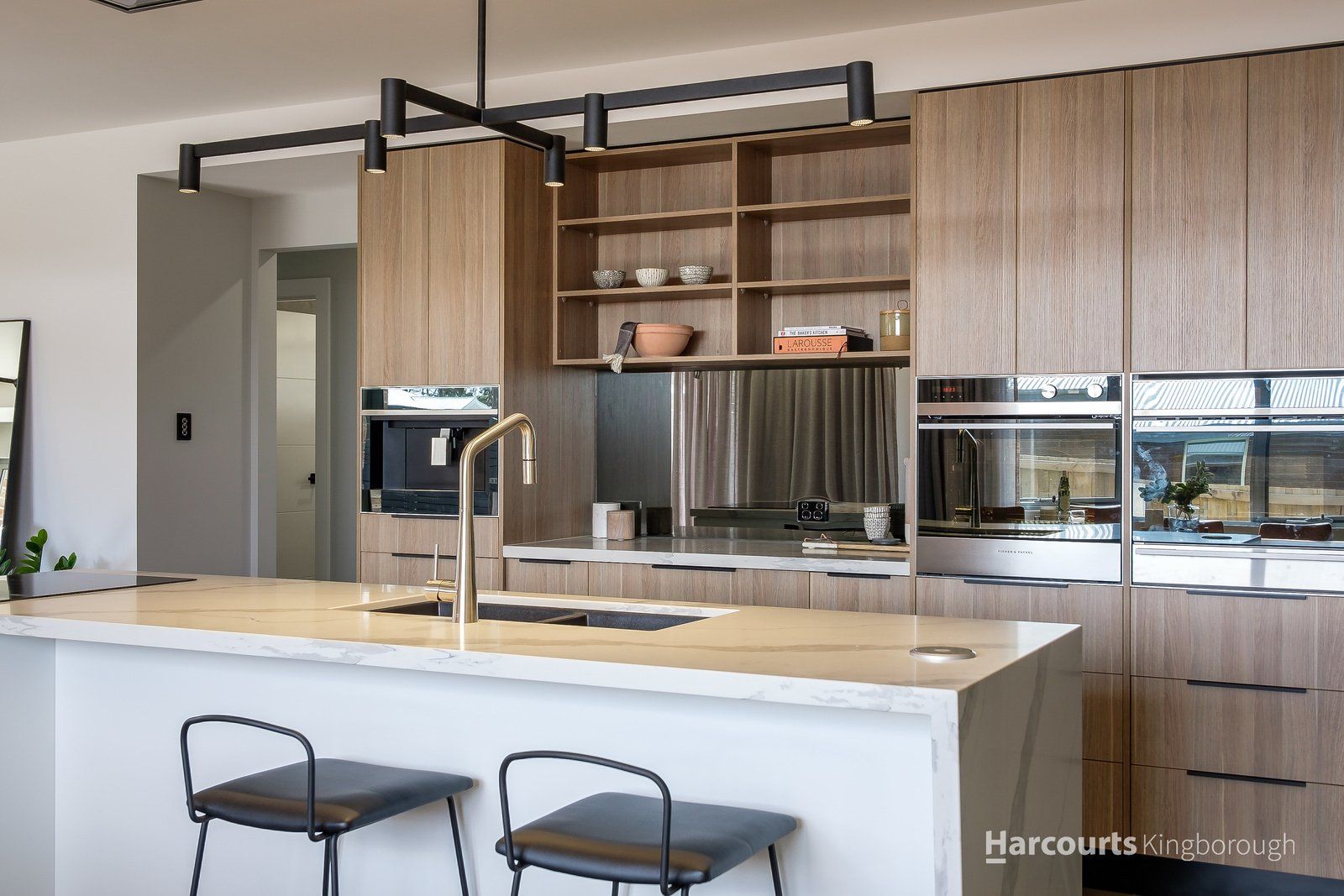 Modern Kitchen Center Table with Sink — Moonah, TAS — Lifestyle Kitchens, Wardrobes & Showerscreens