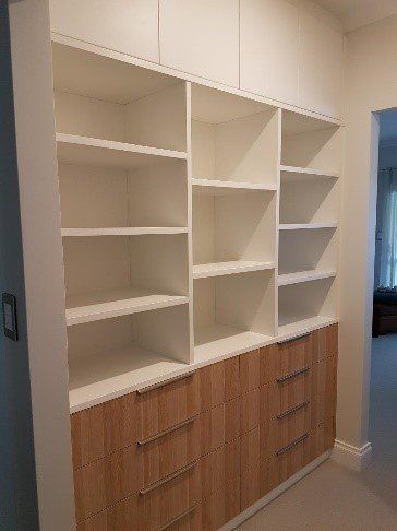 Cabinet With Wood Design Drawers — Moonah, TAS — Lifestyle Kitchens, Wardrobes & Showerscreens