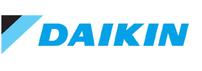 The daikin logo is blue and black on a white background.