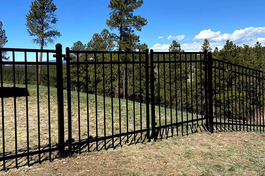 A black metal fence