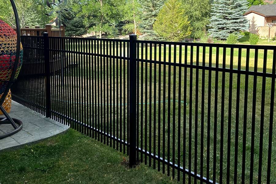 A black metal fence