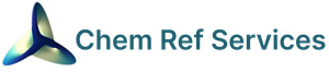 A logo for chem ref services with a cube in the middle.
