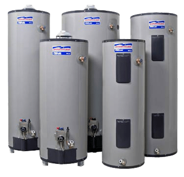 Different sizes of water heaters