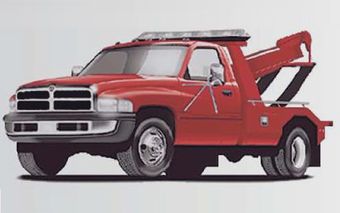 red towing truck