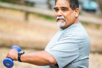 man exercising outside