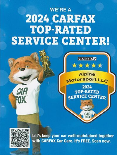 CarFax 2024 Top-Rated Service Center | Alpine Motorsport, LLC