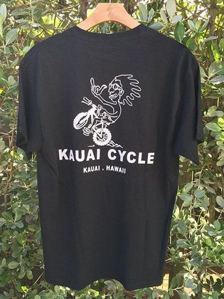 Black T-Shirt Back - Kapaa, HI - Kauai Cycle