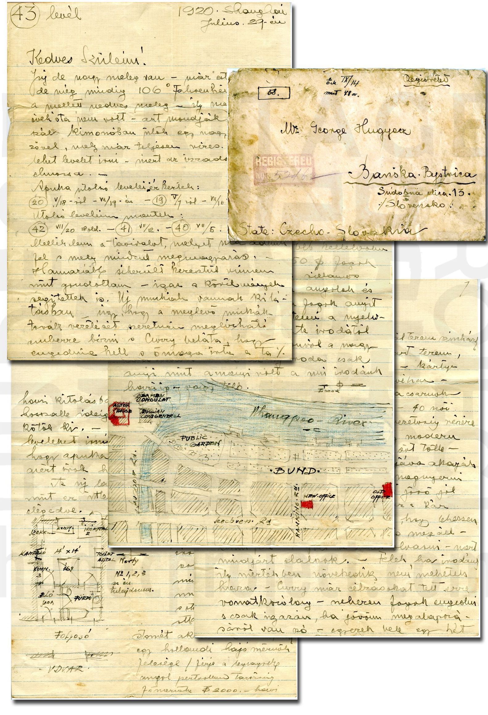 Hudec levele Sanghajból, 1920
