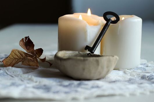 candles and key