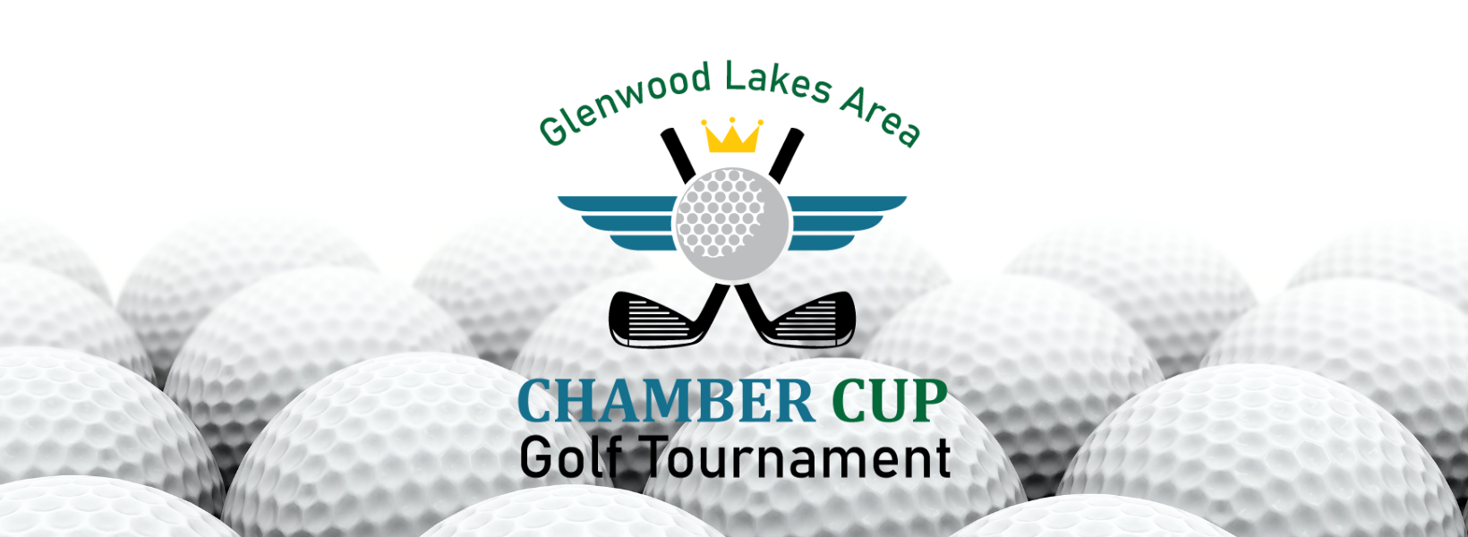 A digital banner for the Chamber Cup Golf Tournament on Monday, August 11, featuring a golf club, ball, and green course.