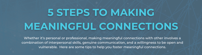 Infographic image for 5 Steps to Making Meaningful Connections