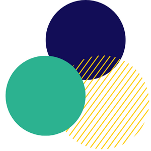 graphic with circles in blue, green and yellow