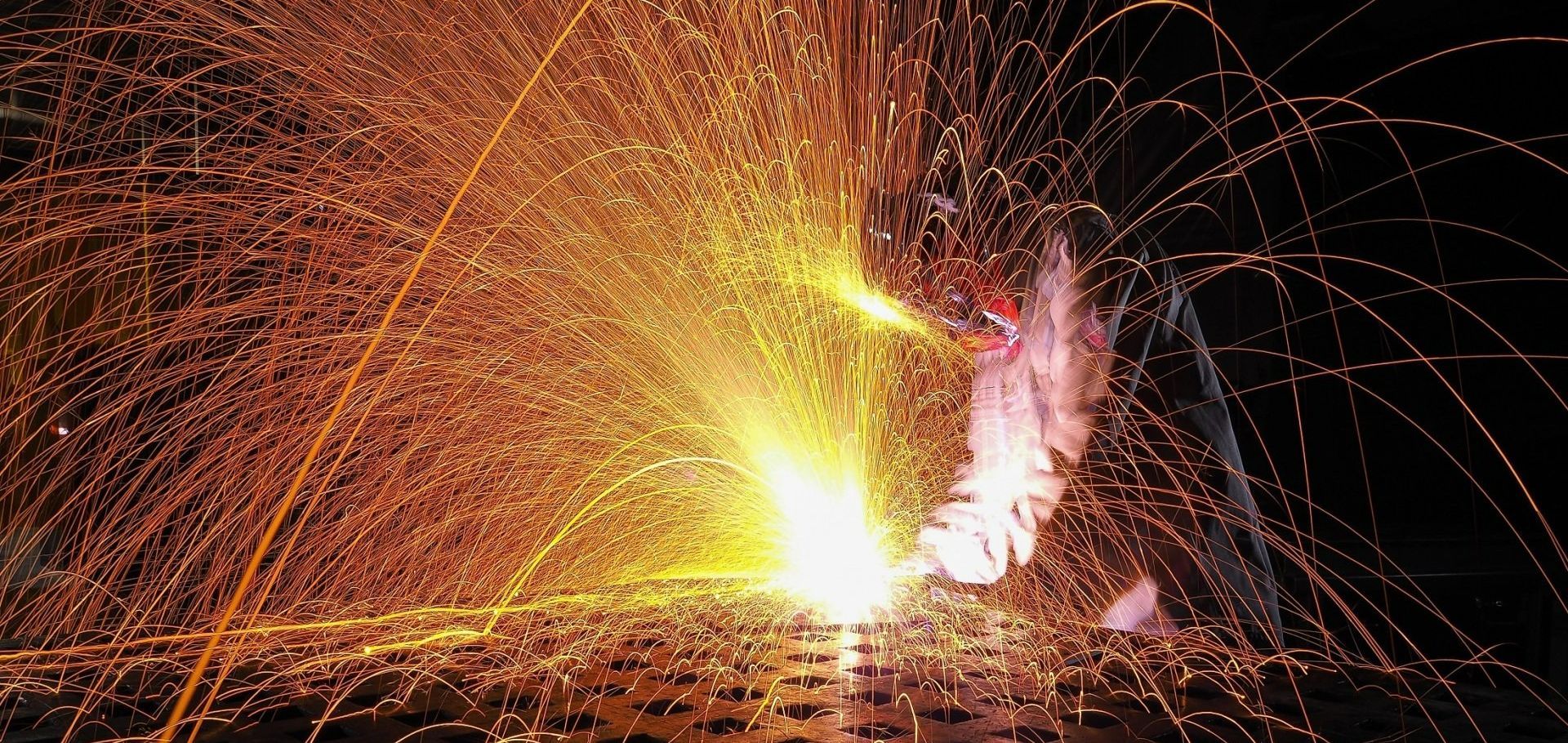 sparks from cutting metal