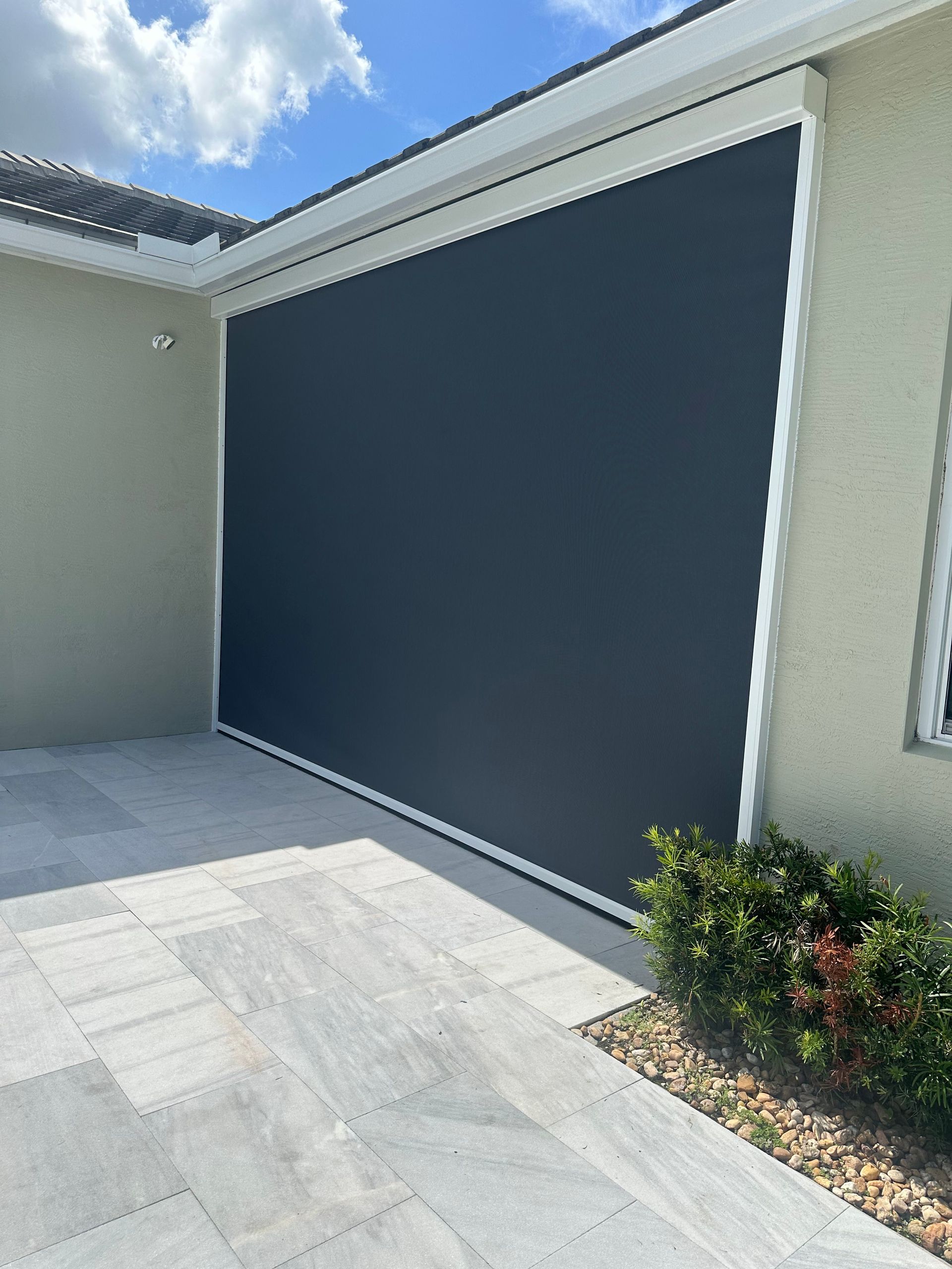 A mosquito is sitting on a screen door.