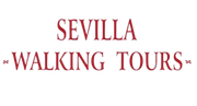 A logo for sevilla walking tours with a white background