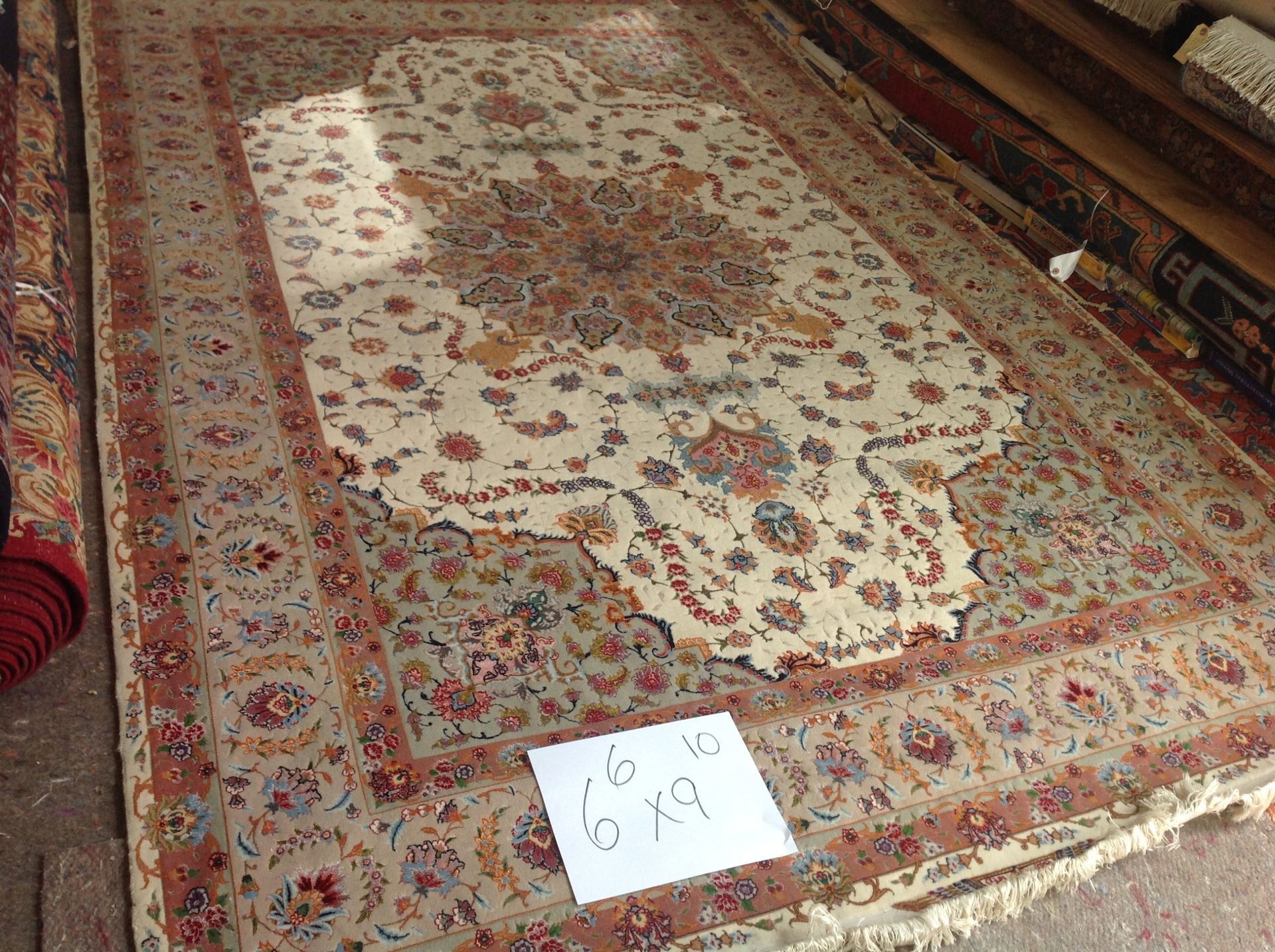 A rug with the number 69 on it