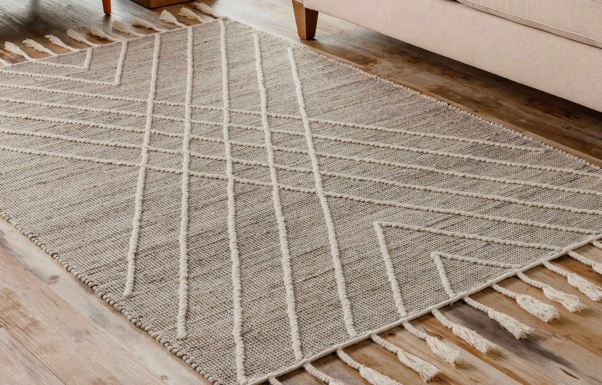 A person is cleaning a rug with a machine.