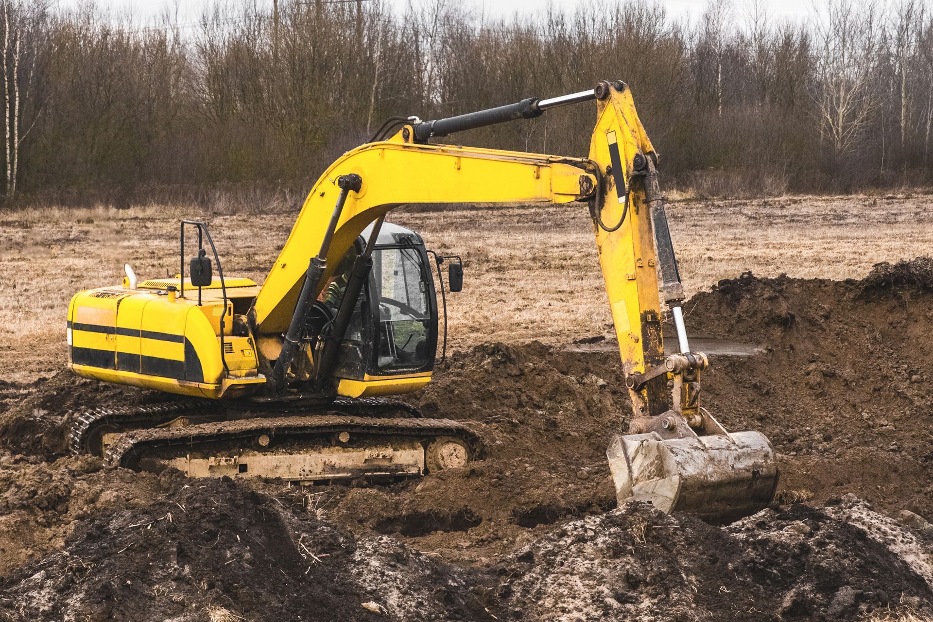 big yellow excavator