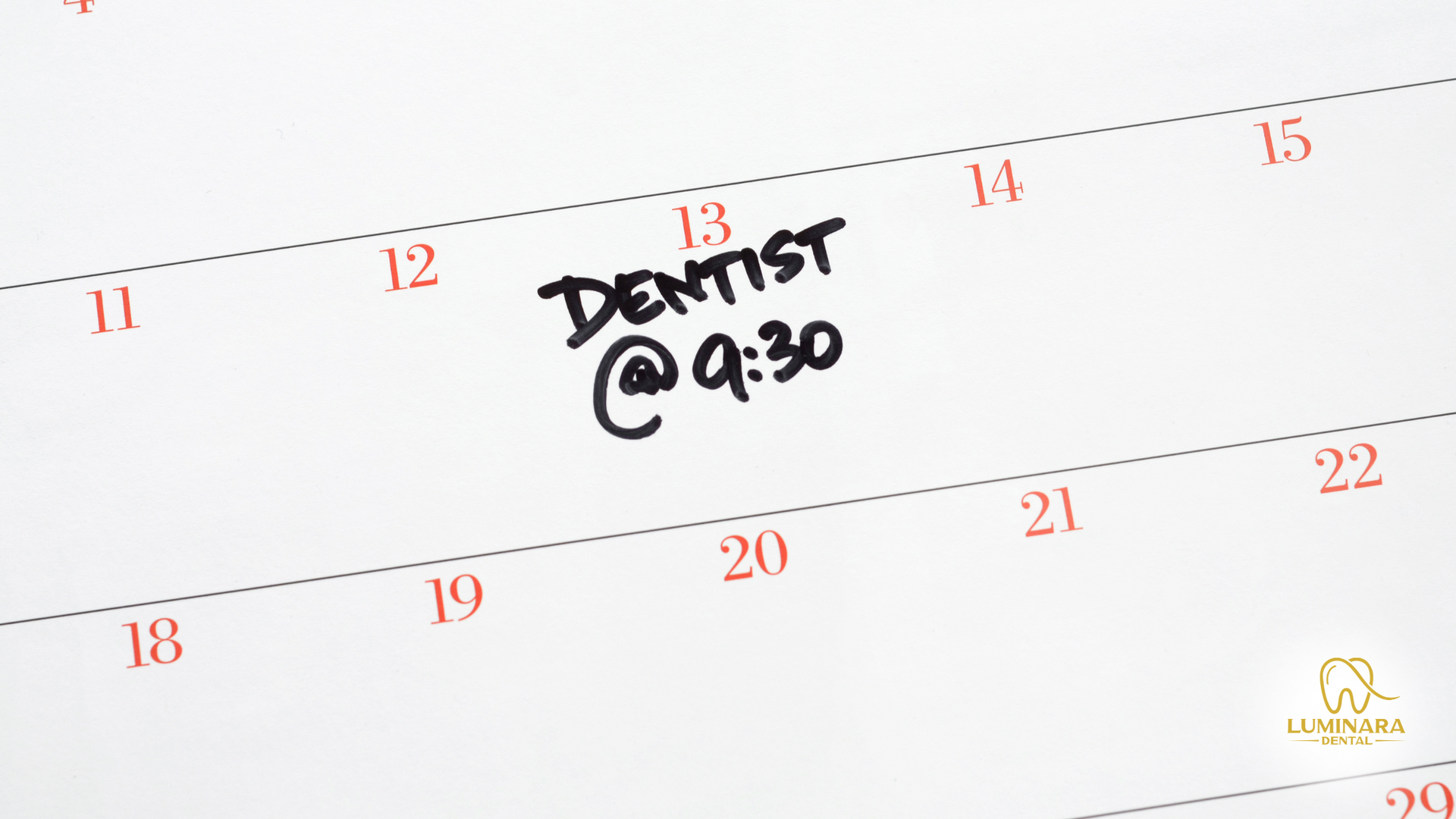 A calendar shows a date for a dentist appointment