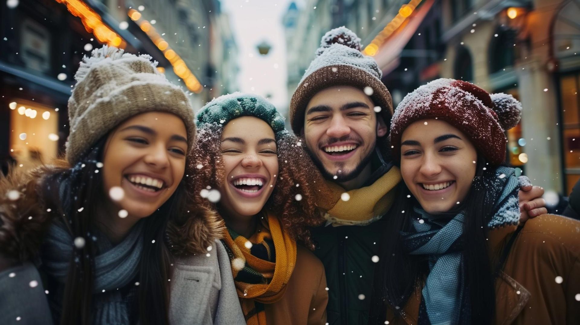 A group of young students posing for a picture in the snow.