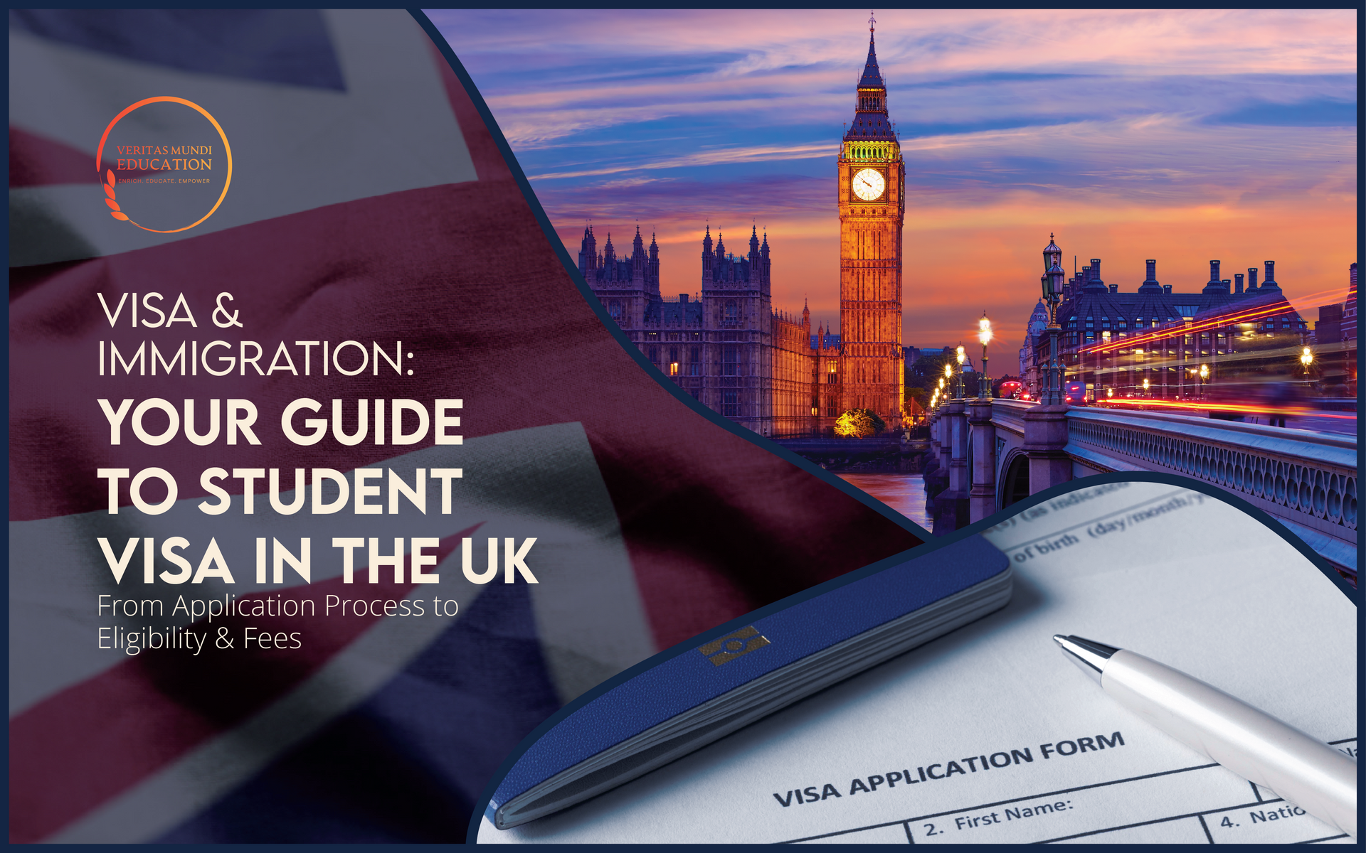 A poster for visa and immigration on your guide to student visa in the uk