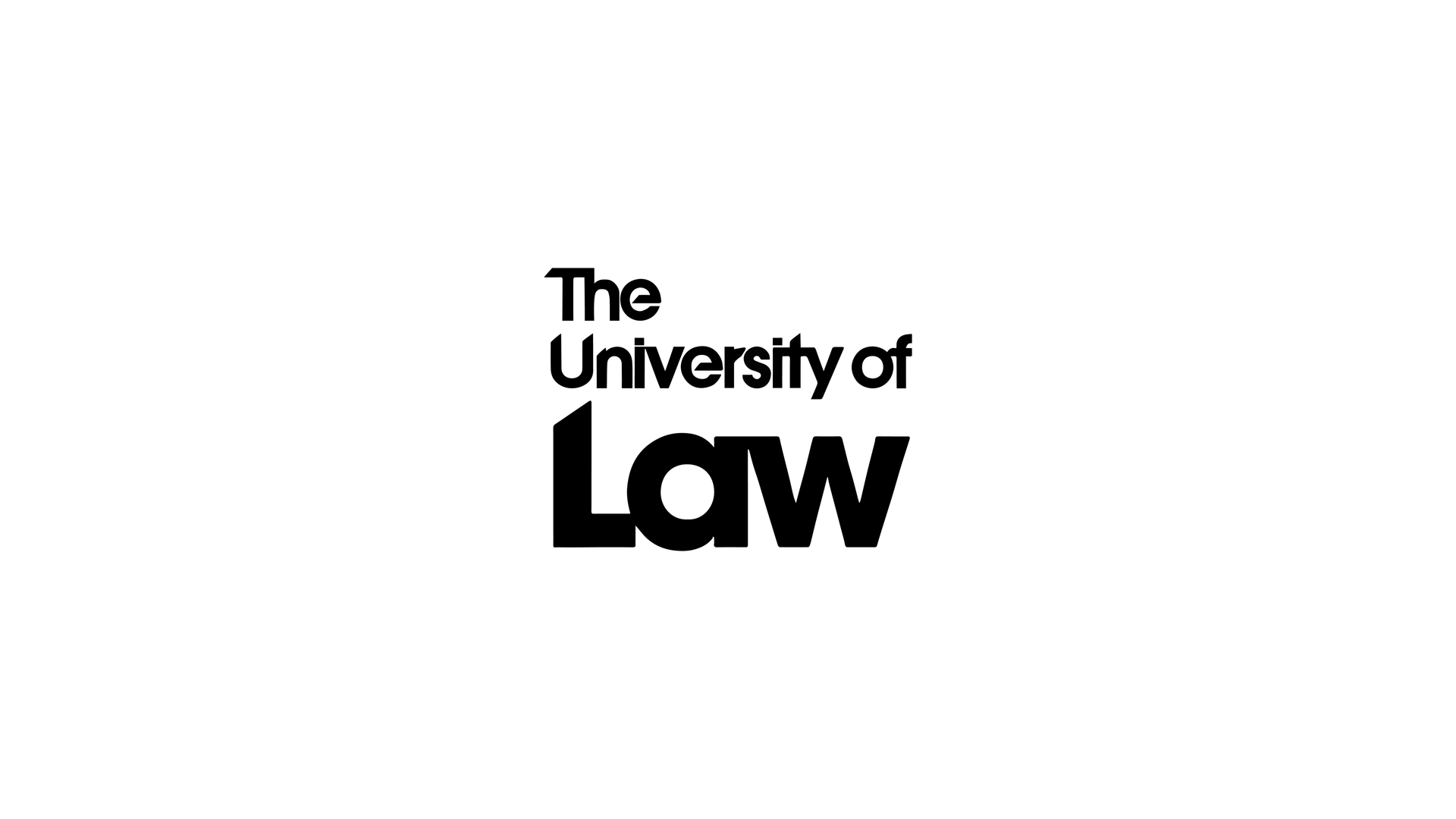 The university of law logo is black and white on a white background.