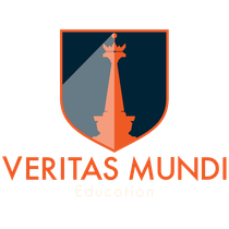 A logo for veritas mundi education with a shield