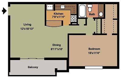 1 bed 2d floor plan
