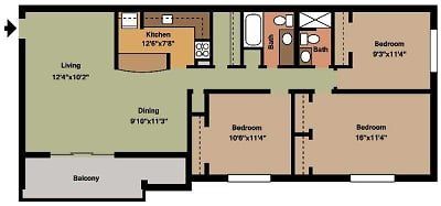 3 bed 2d floor plan