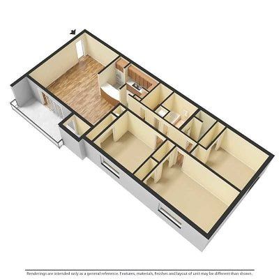 3 bed unfurnished 3d floor plan