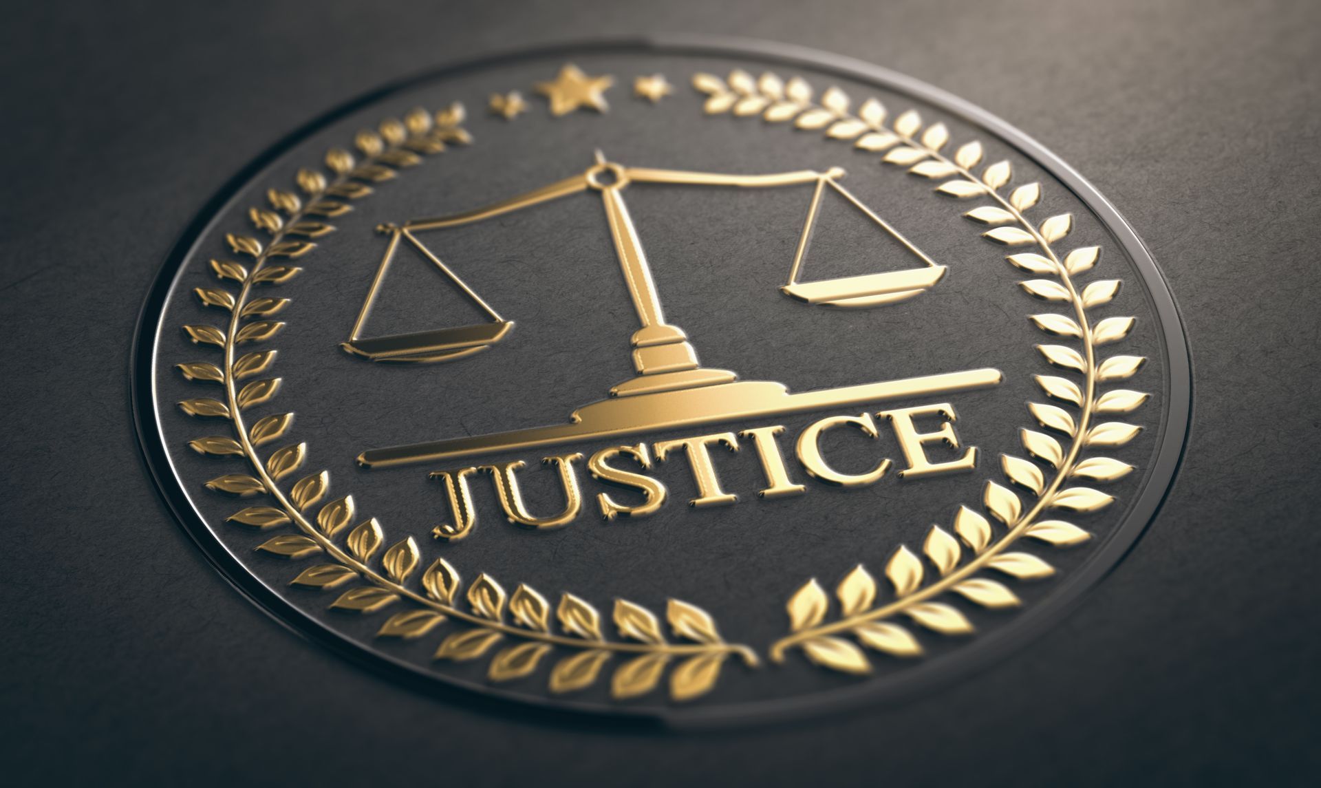 Gold-colored justice scale with
