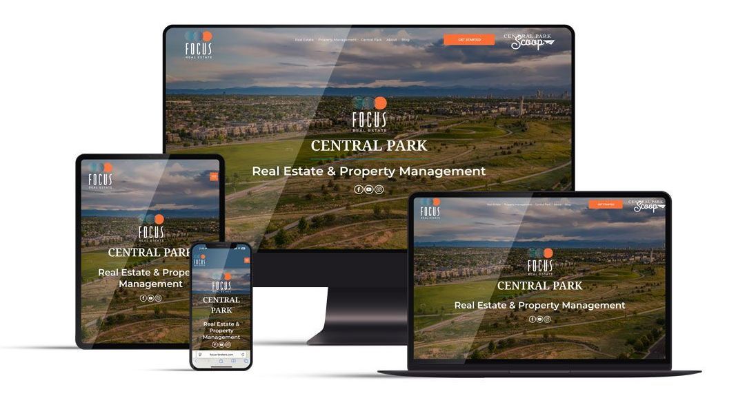 Varous screen images of the Focus Website redesign