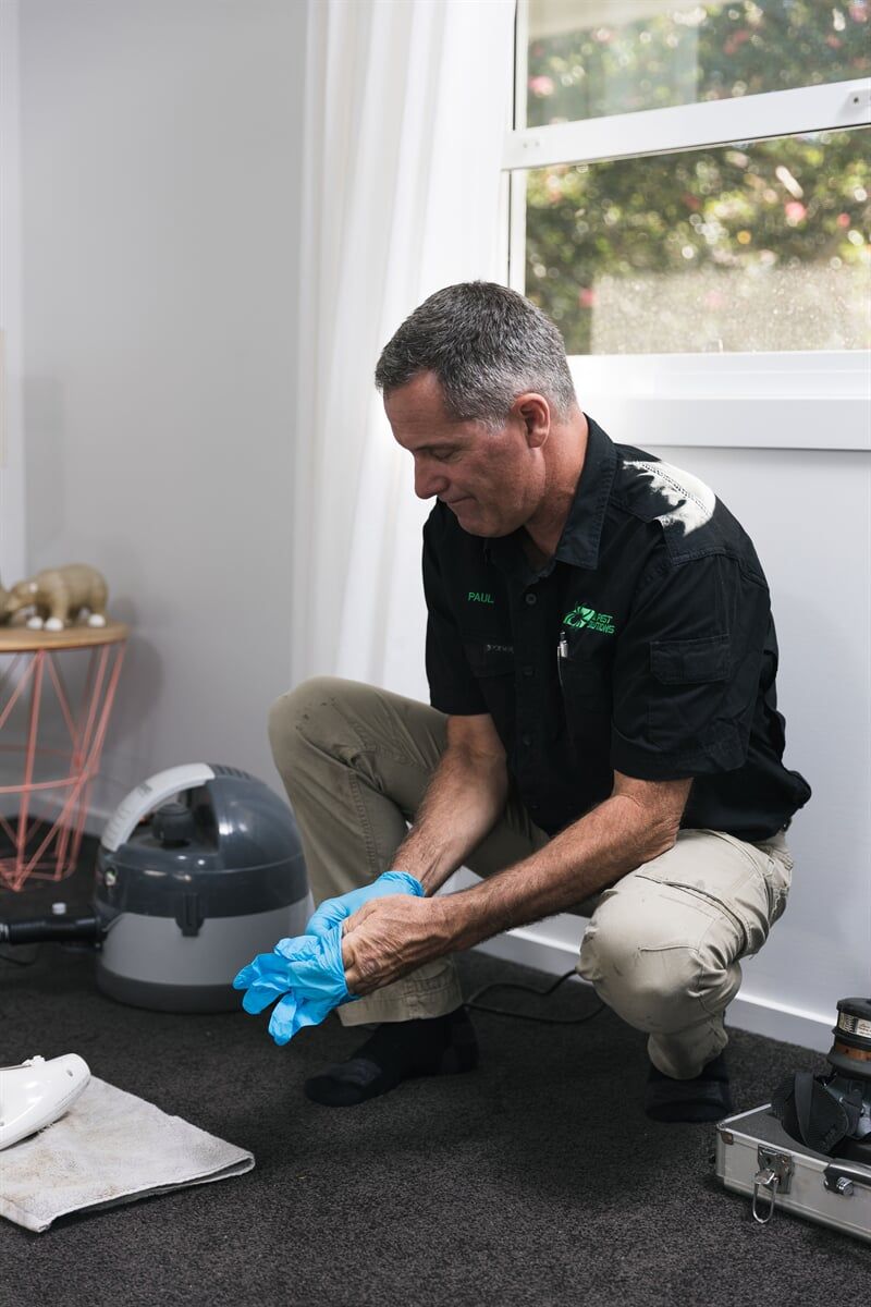 German Cockroach specialist conducting pest control