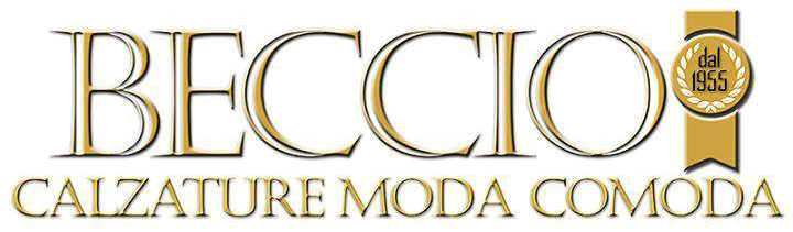 Logo for Beccio, a shoe brand. Text: "BECCIO CALZATURE MODA COMODA". 