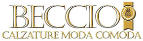 Logo for Beccio, a shoe brand. Text: "BECCIO CALZATURE MODA COMODA". 