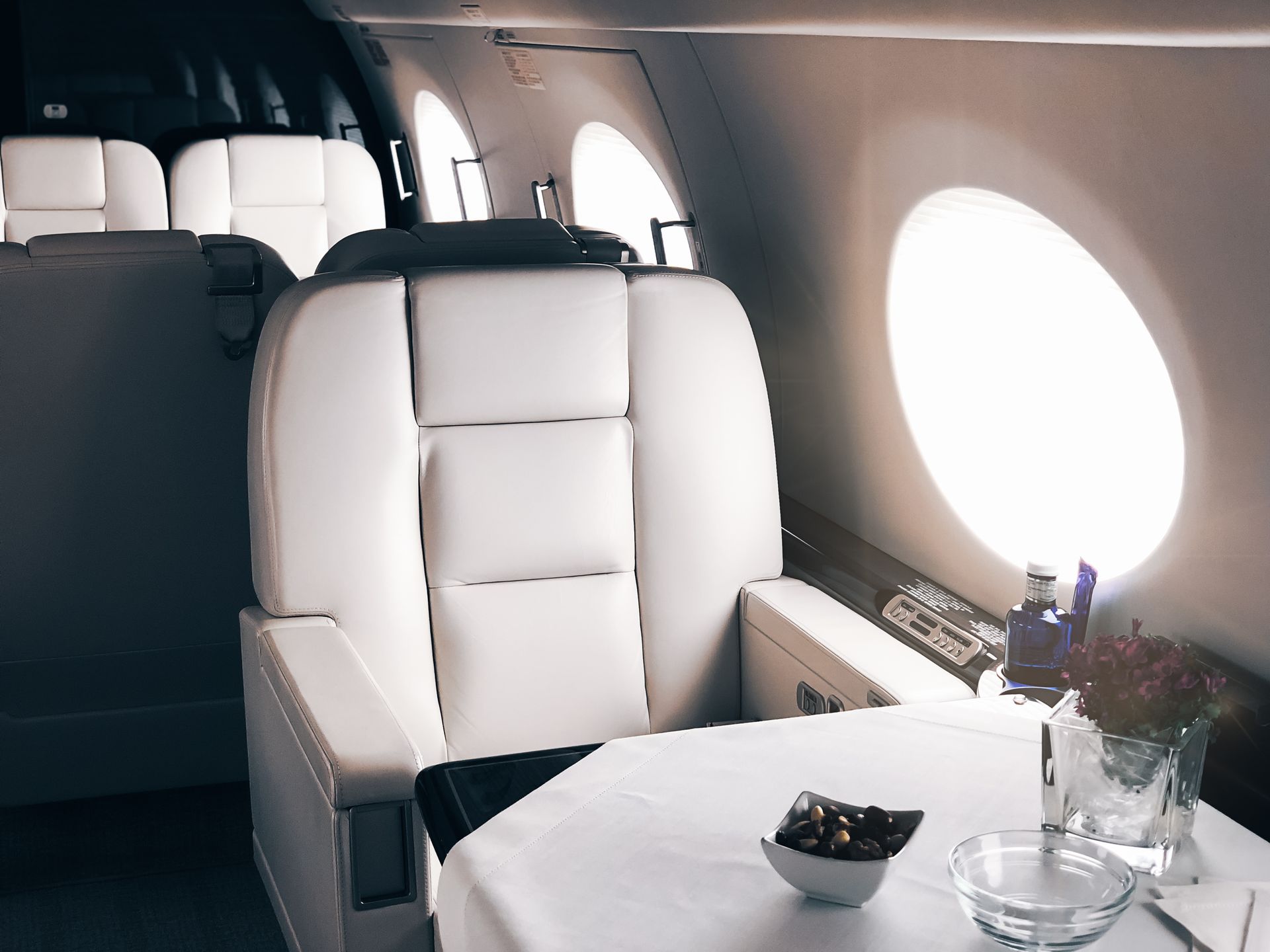 private jet interior clean and modern