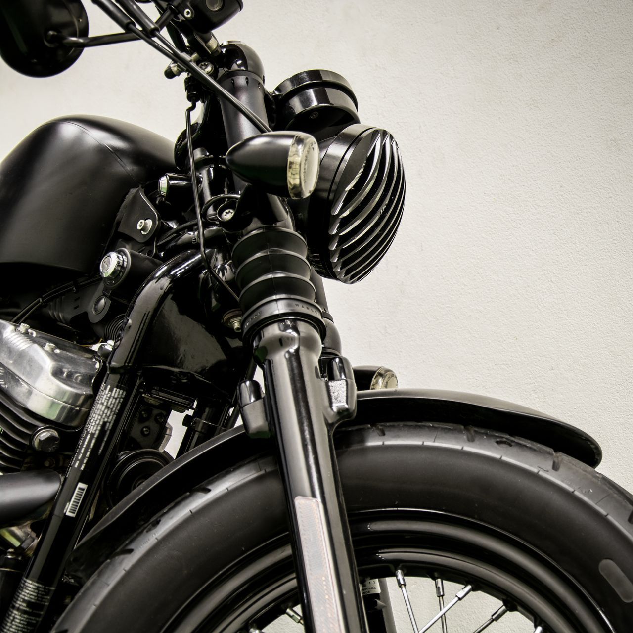 clean black vintage motorcycle