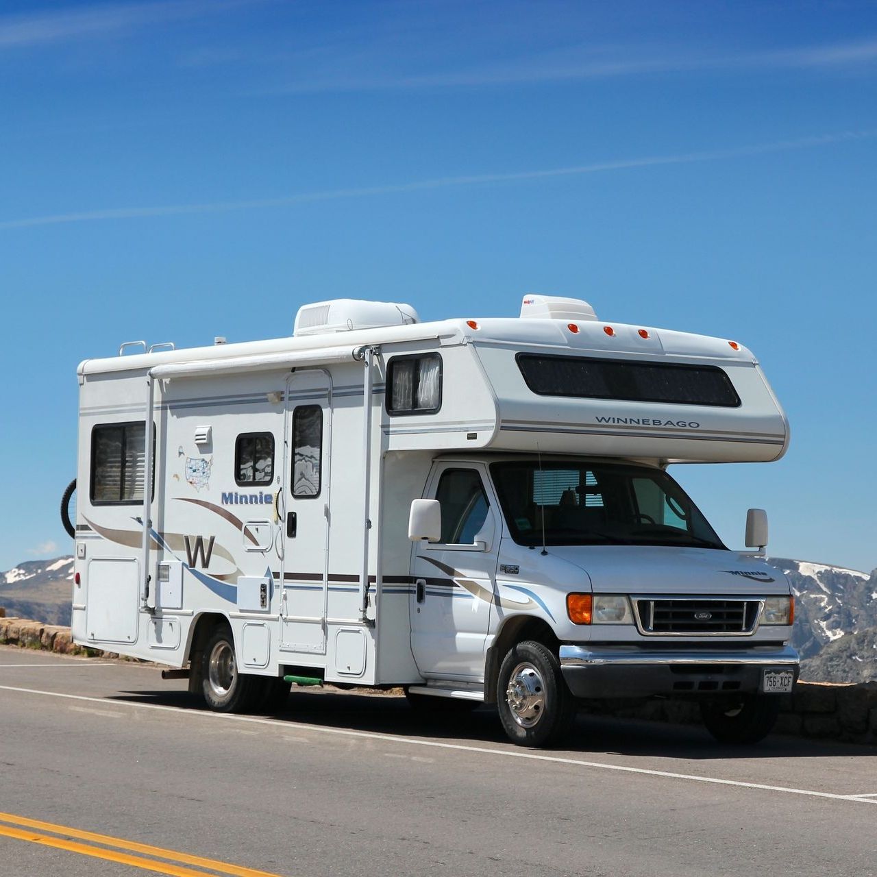 rv camper on highway