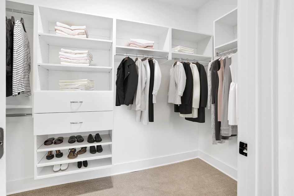 Walk-in closet at Palmer House in Madison, AL.