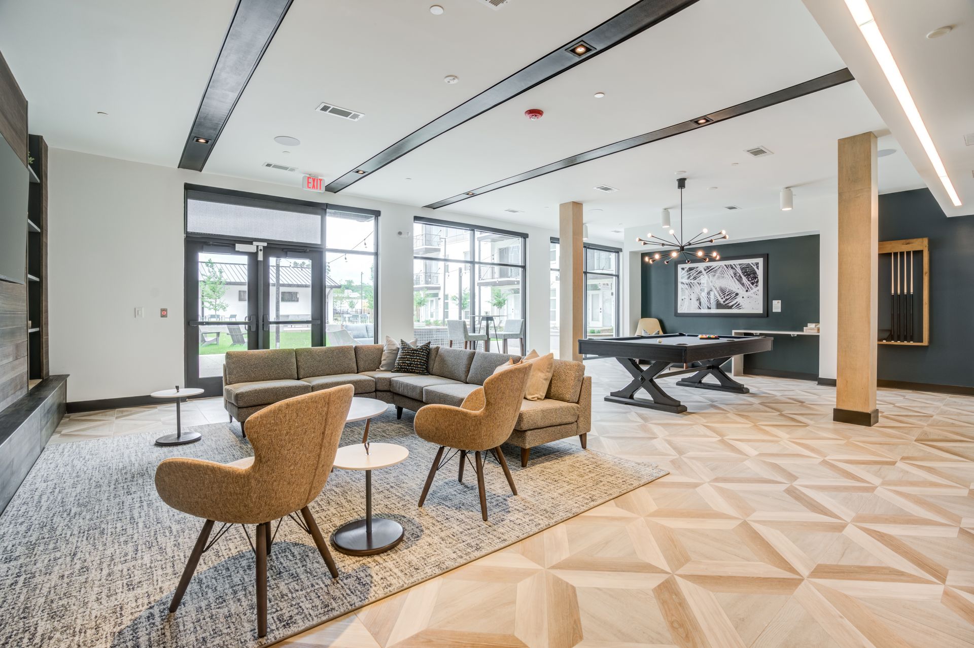 Community seating at Palmer House in Madison, AL.