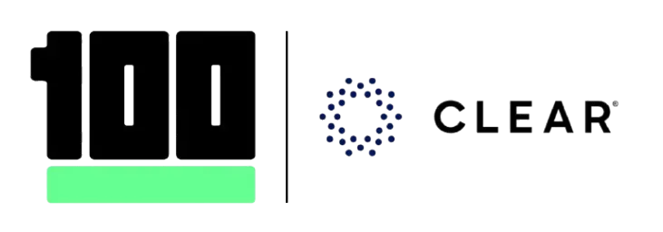 Logo for CLEAR. Black 