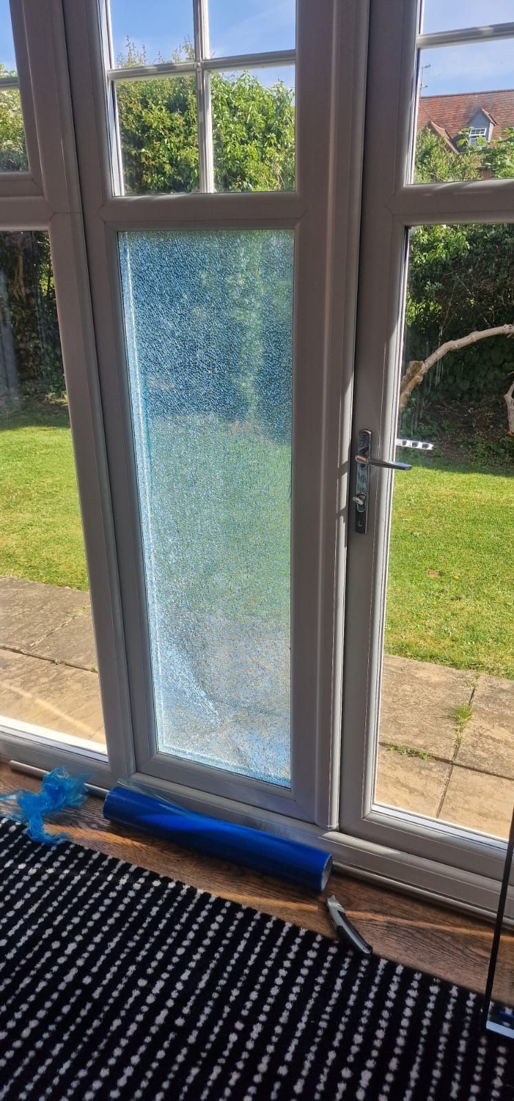 Broken door panel