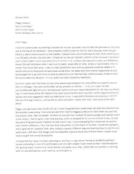 Testimonial to Peggy — North Olmsted, OH — New York Design