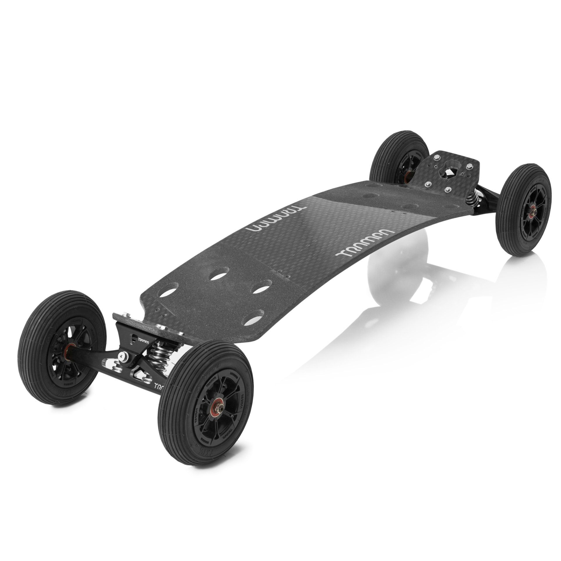 A photo taken by Ash Garwood of a Trampaboards mountain board 