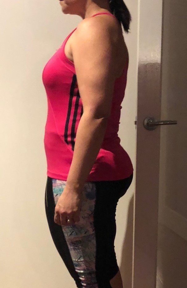 Carmen weight loss after 8 weeks on the PB Training food plan