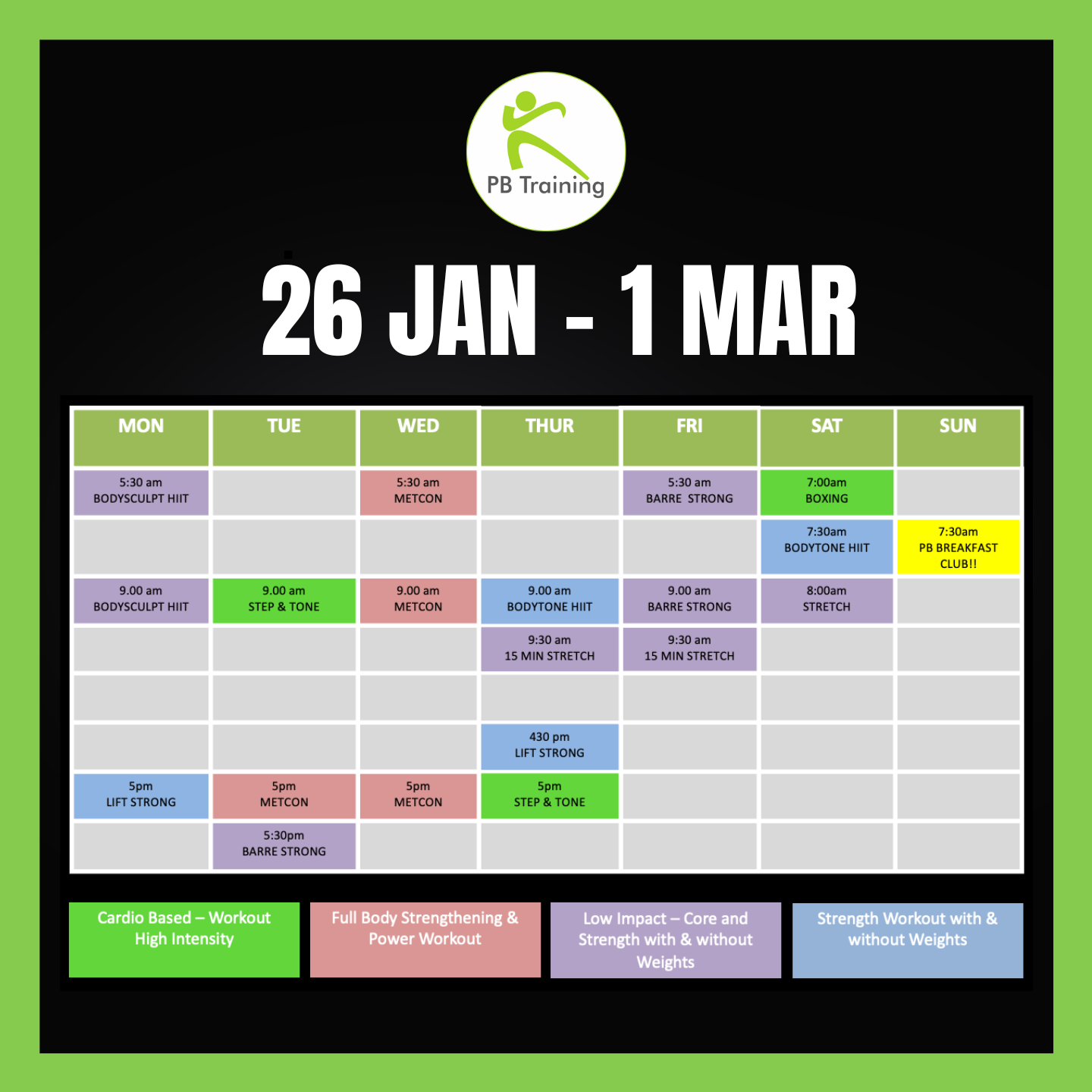 Fitness Classes PB Training Yangebup Studio