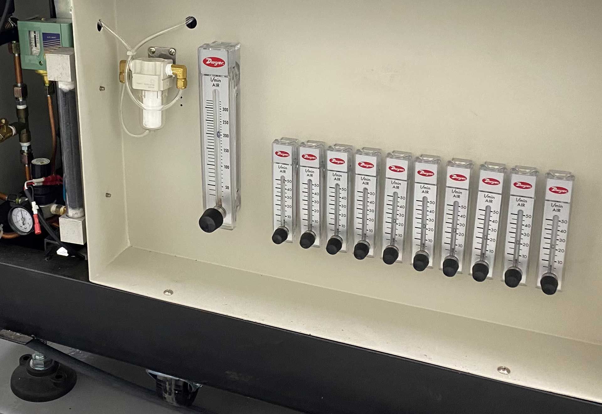 A photo of nitrogen generator flow control unit.