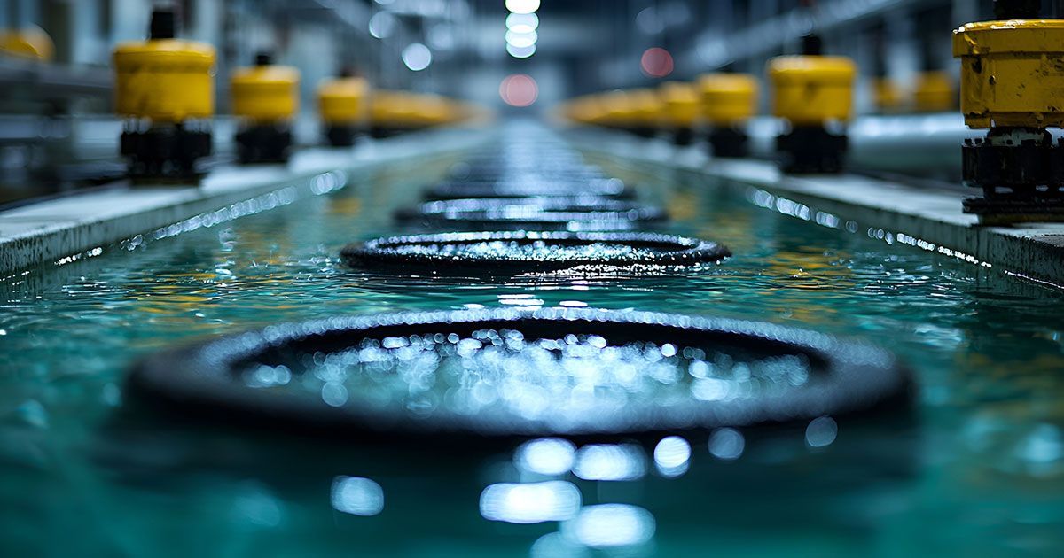 污水處理廠曝氣系統,透過氧氣曝氣盤提升水質處理效率
