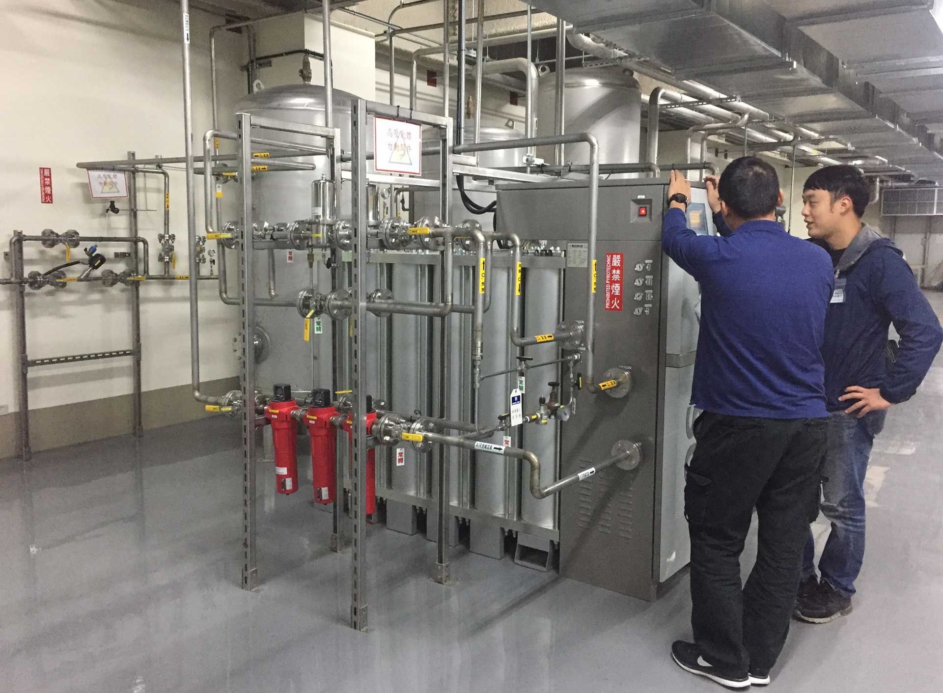 An oxygen generator installed in a company.